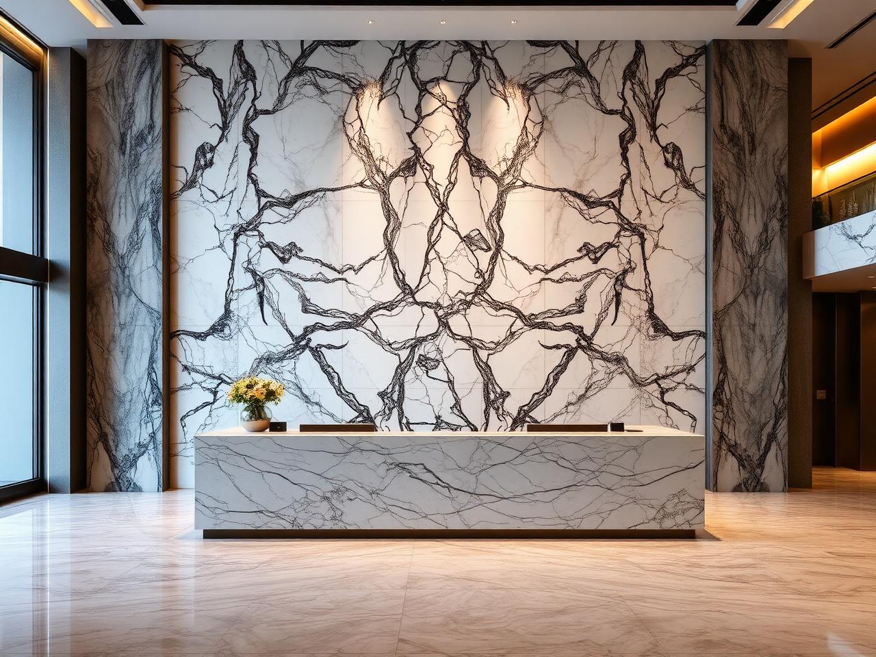 Book-Matched Lobby Wall